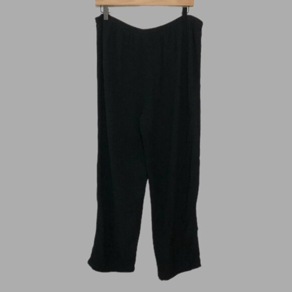 Eileen Fisher Black Elastic Waist Pull-on Straight Leg Pants Size Medium - Picture 2 of 9